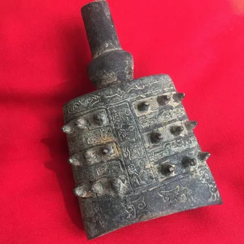 

Rare Chinese old bronze silver Ancient bell statue Free shipping