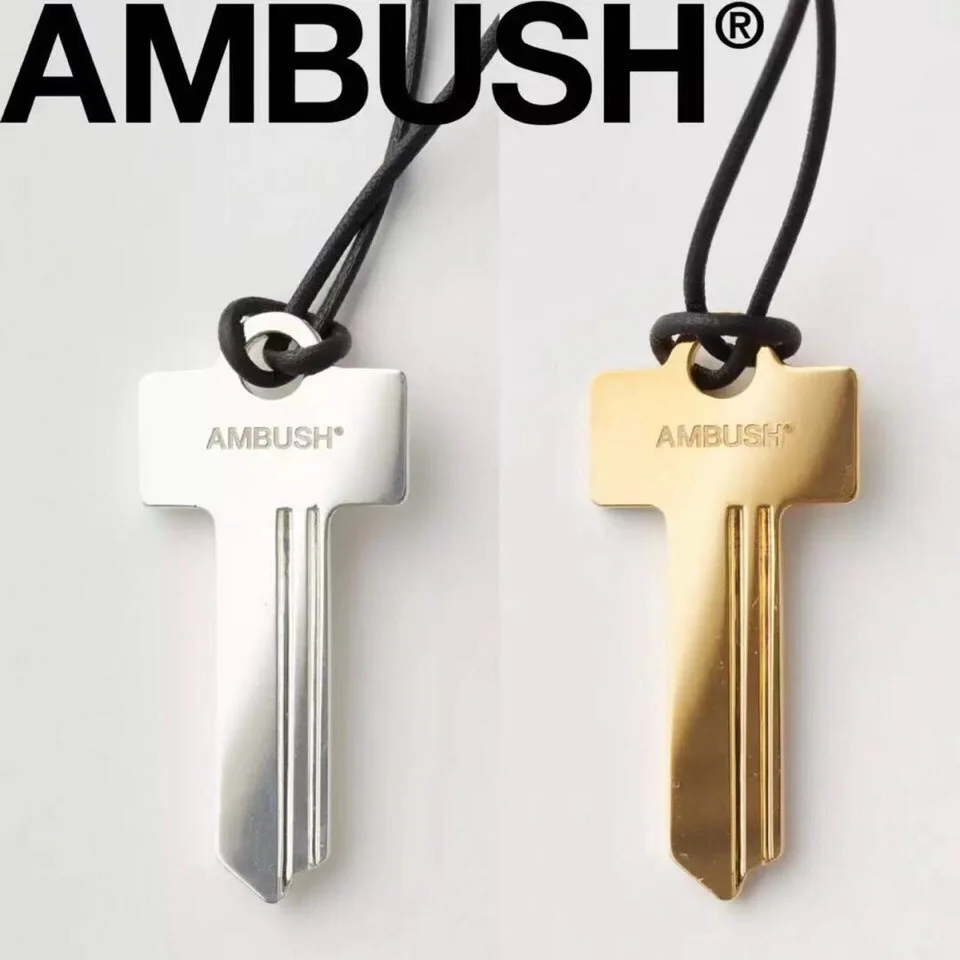 

2019 Top Quality Ambush 925 Sterling Silver Key Necklace Gold Plating Necklace Hiphop Fashion Women Men Unisex Necklace