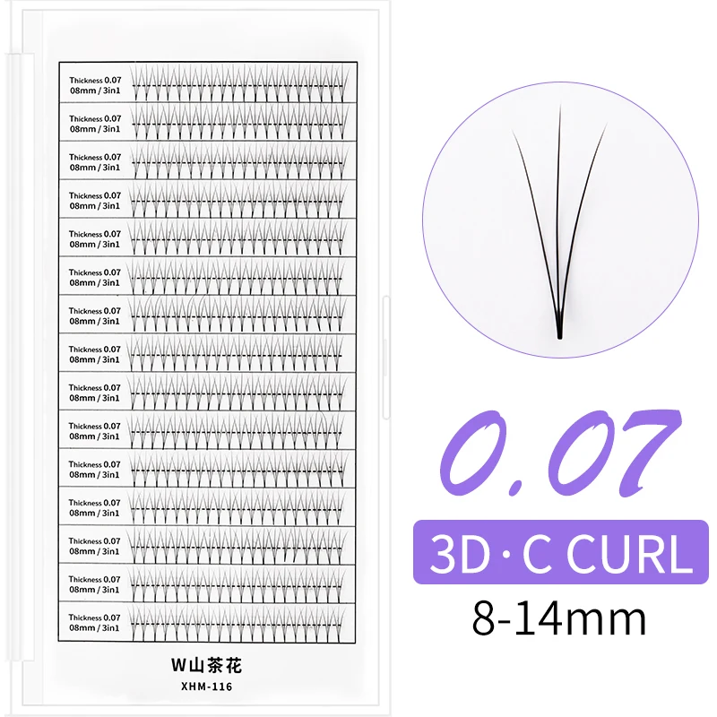 

efc beauty Natural 0.07 C 3D prefanned Individual Cluster Eyelash Grafting Soft Mink Premade Volume Fans Eyelash Extension