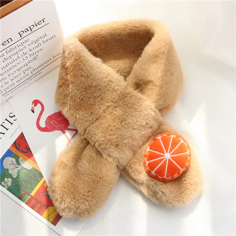 Children's Imitation Rabbit Hair Scarf Detachable Brooch The Tide Autumn And Winter Baby Boy Girl Collar Winter Warm Little Kids Children's Imitation Rabbit Hair Scarf Detachable Brooch The Tide Autumn And Winter Baby Boy Girl Collar Winter Warm Little Kids