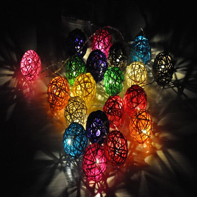 

2M 20 LED Lights Garlands for Holiday Wedding Party Decoration Rattan Ball LED String Christmas Decorations For Home