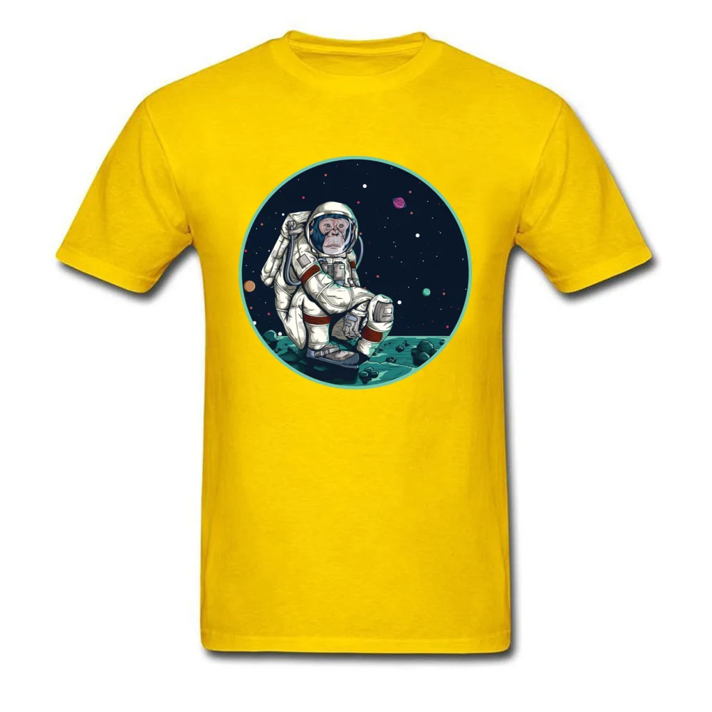 New Arrival Space Monkey Unique Short Sleeve T Shirts VALENTINE DAY O Neck Cotton Fabric Tops & Tees for Boys Tops Shirts Street Space Monkey yellow