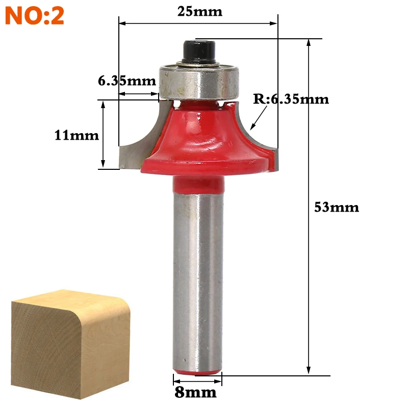 1 шт. 8 мм хвостовик древесины маршрутизатор бит прямой Концевая фреза триммер очистка заподлицо отделка угловая круглая бухта коробка биты инструменты фреза