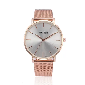 

Watches Men Women Rosegold Wristwatches 2018 Female Dial Clock Quartz Analog Watch Stainless Steel Numbers Retro Dropship F913