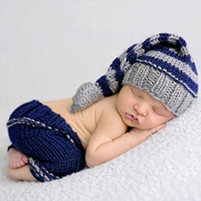 Infant Baby Girls Boys Crochet Knit Costume Bear Hat Photo Photography Props O1