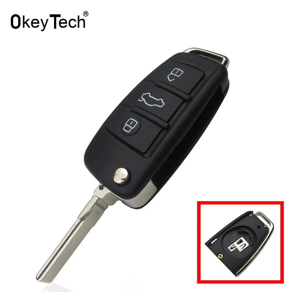 Автомобильный корпус для дистанционного ключа OkeyTech 3 кнопки откидной Складной