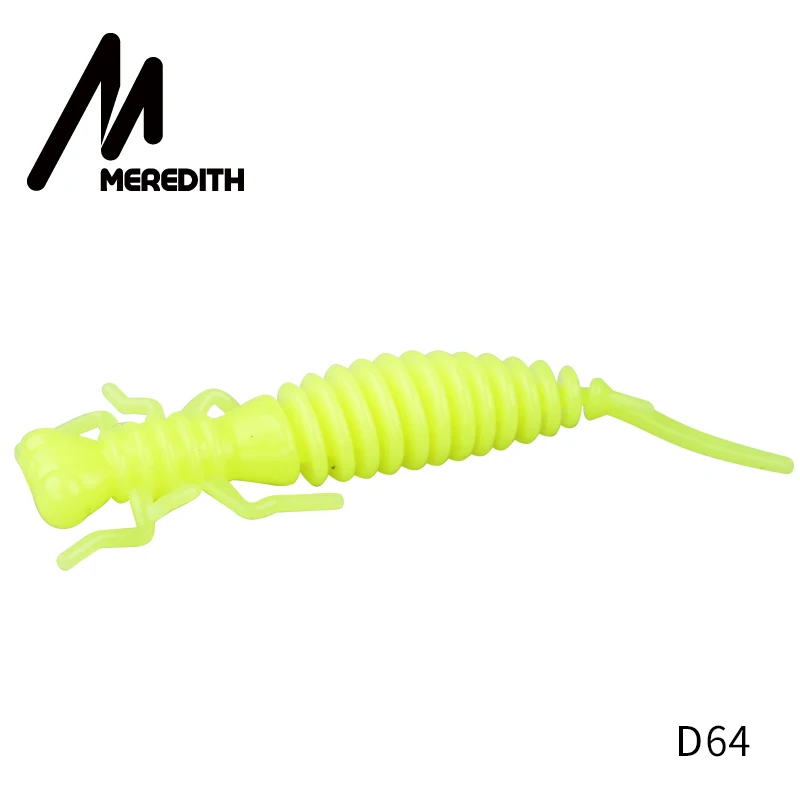 D64 Мягкие приманки MEREDITH Larva, 50 мм, 62 мм, 85 мм, искусственные приманки, силиконовая приманка для ловли червя, приманка для ловли щуки, гольян, плавающая приманка, пластиковые приманки - Цвет: D64