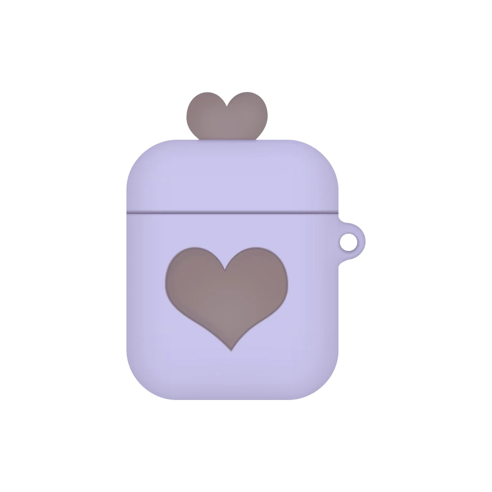 Love Heart чехол из ТПУ для Apple Airpods 2 Чехол Ультра тонкий беспроводной Bluetooth чехол для наушников Чехол Для Air Pods защитный корпус - Цвет: Purple