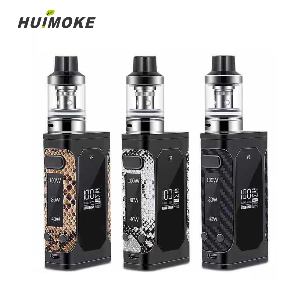 

Big Smoke Electronic Cigarette Kit 100W 2200mAh Battery Mod 3ml Atomizer Vapor snakeskin pattern Quit smoking and clearing lungs