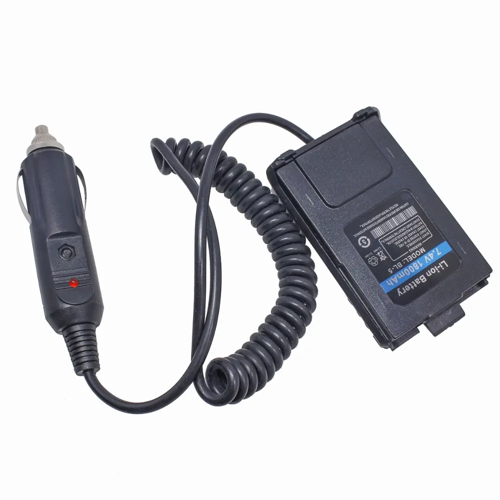 BAOFENG UV-5R автомобиля 12 V Зарядное устройство Батарея адаптер Eliminator для Walkie Talkie UV5R UV-5RE UV-8HX UV-5RA UV-5RC