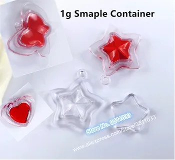 

200pcs 1G Mini Empty Clear Butterfly Star Heart Shape Lipstick Refillable Box Plastic Cosmetic Makeup Cute Lip Balm Container