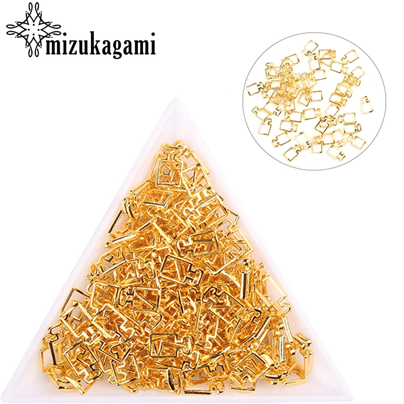 

100pcs/lot Zinc Alloy Golden Metal Small Bottle UV Gel Art Decoration Set Beads For DIY UV Charms Jewelry Accessories