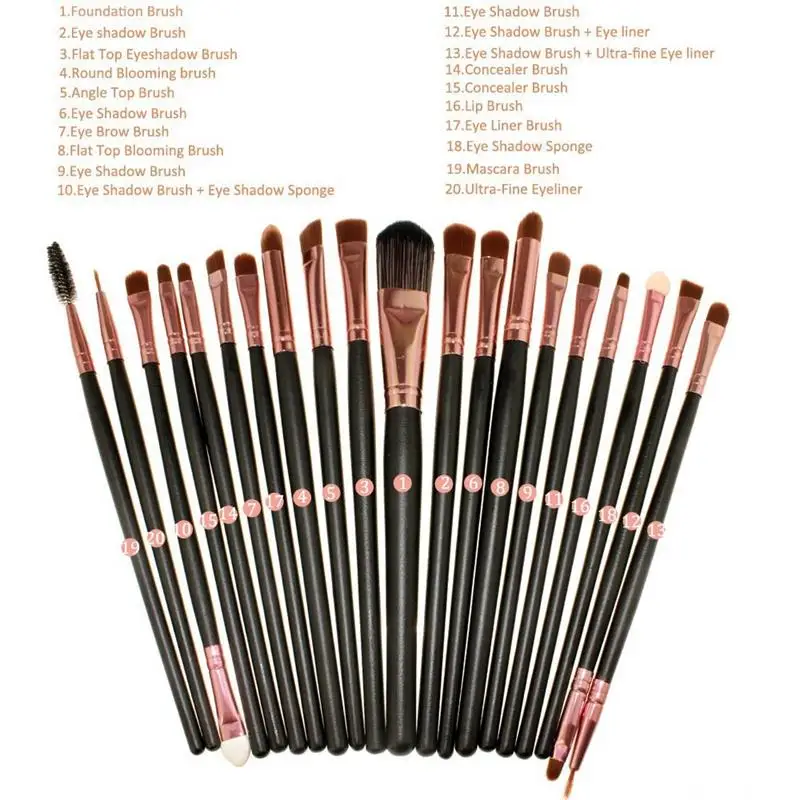 V5 Pro 20pcs Eye Brushes Cosmetic Makeup Brushes Set Soft