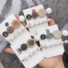 2 шт. Роскошные ювелирные изделия утконоса заколка для волос женский цвет блеск круглый имитация заколка для волос с кристаллами искусственный жемчуг одно слово стиль заколка