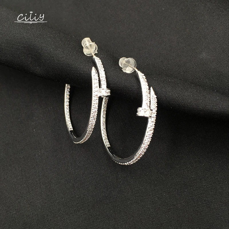 

Ciliy Full Zircon Round Nail Earrings New Pendant Earrings Casual Women Fashion Earrings Female Jewelry Pendientes F9915od