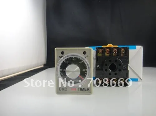 

DC 12V Delay Timer Time Relay 0~5 Second AH3-3 & Base