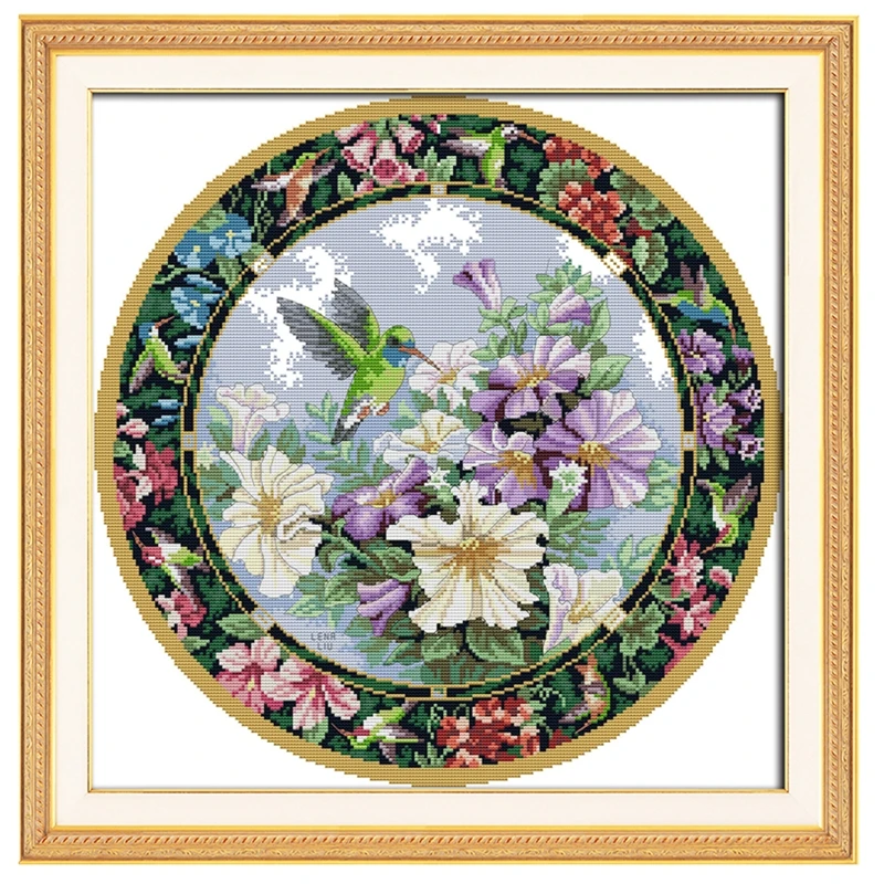 

Wreath. The Sweet Nectar Chinese Counted Cross Stitch Pattern 11CT Printed On Canvas Embroidery Cross Set Home Decor joy sunday