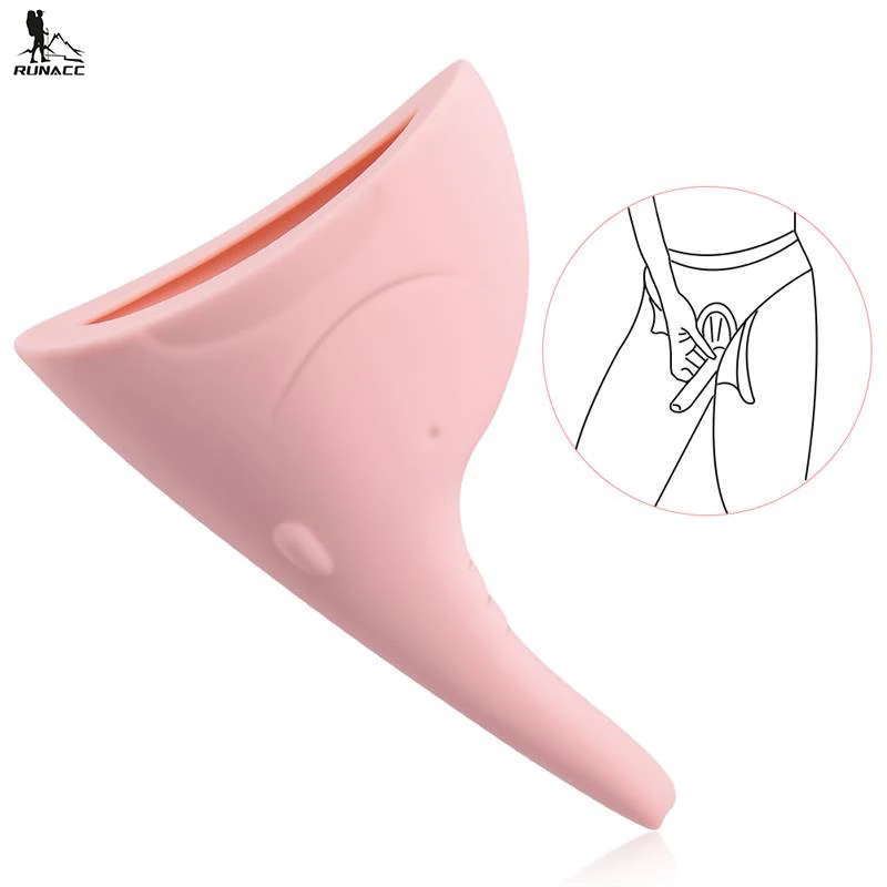 

RUNACC New Design Women Urinal Soft Silicone Urination Device Travel Outdoor Camping Stand Up Pee Female Urine Toilet