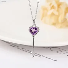 gemstone jewelry wholesale unique 925 sterling silver natural amethyst purple crystal charm necklace pendant for female gemstone jewelry wholesale unique 925 sterling silver natural amethyst purple crystal charm necklace pendant for female