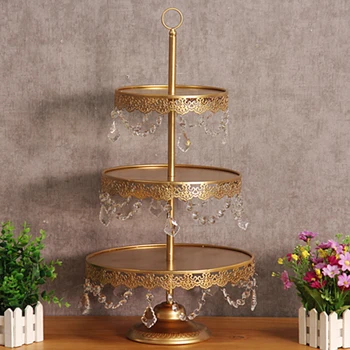 

1 pcs gold 3 tiers wedding party ,tea room Supplies