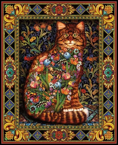 

14/16/18/27/28 Needlework for Embroidery DIY DMC Counted Cross Stitch Kits Animal Oil painting Tapestry Cat Home Decor Arts