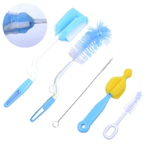 5pcs/lot Sponge Bottle Brush Plastic Glass Milk Water Newborn Baby Bottle Brush Feeding Nipple Straw Mother Kids Products Access