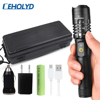 

cree xhp50 3000lm power bank led flashlight usb charging Stretch zoom Shock Resistant 18650 rechargeable flashlight torch