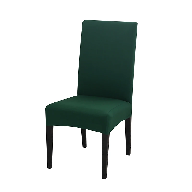 blackish green Растягивающиеся чехлы на стулья для столовой из спандекса, чехлы на стулья для гостиной, дома, вечерние, свадебные, декоративные чехлы на стулья, однотонный цвет - Цвет: blackish green