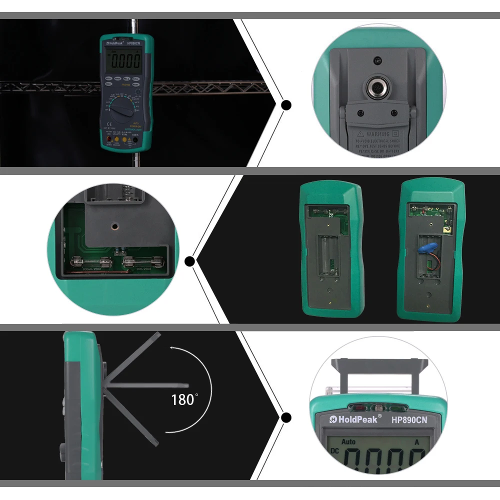 Holdpeak hp-890cn цифровой мультиметр с подсветкой AC/DC Амперметр Вольтметр Ом Портативный Измеритель сопротивления Частота Рабочий цикл тест