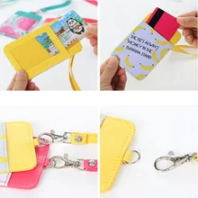 Милый держатель карты с ремнем Papelaria визитница держатель карты идентификатор автомобиля Кредитная Шея подвесные открытки кошелек Kawaii канцелярские принадлежности