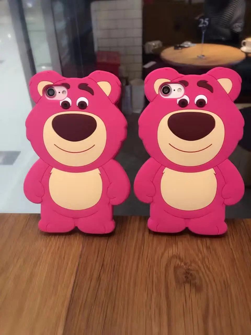 Cute Cartoon Animal 3D Strawberry Bear Soft Silicon Phone Case For iPhone X XS MAX XR 5S SE 6 6S 7 8 Plus Bear back cover Shell