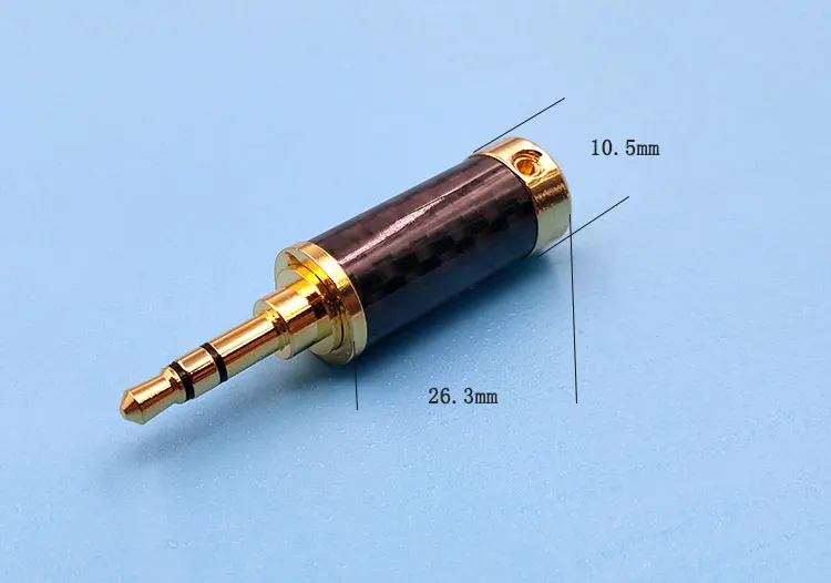 Pure copper plated carbon fiber upgrade 3 pole stereo headphone plug 3 5MM