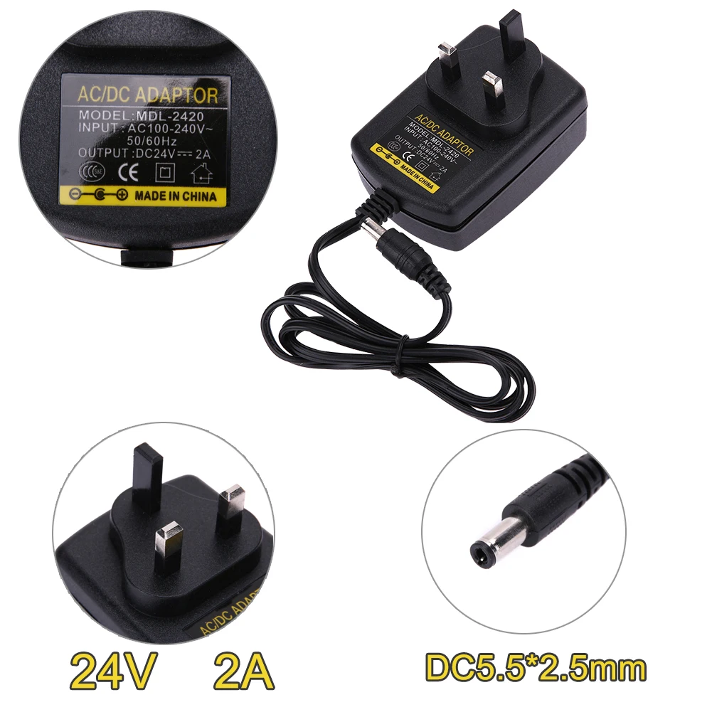 Универсальный Питание адаптер DC24V 2A переменного тока 100V 240V DC/DC 24V преобразователь