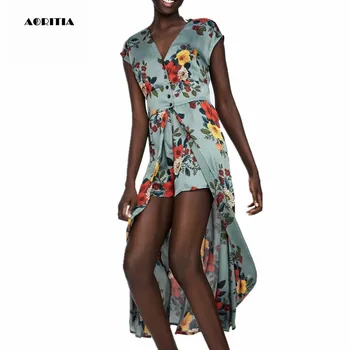 

2018 Women Summer Sleeveless Print Playsuits Shorts Pants Overalls Feminino Bodysuit