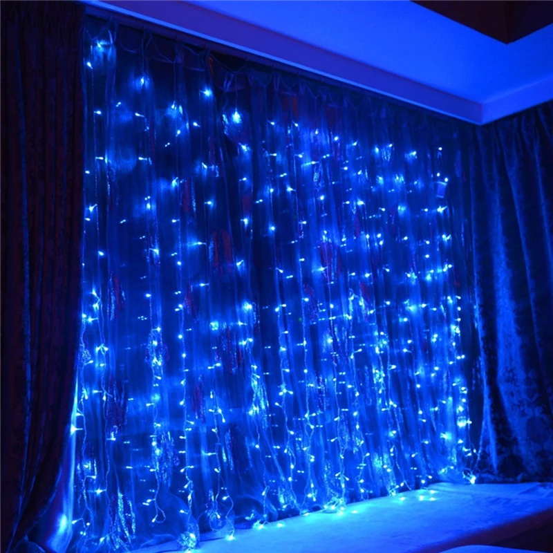 3M*3M 304LED Linkable Curtain String Fairy Lights Indoor Outdoor Christmas Garland For Party Wedding Garden Holiday Decoration