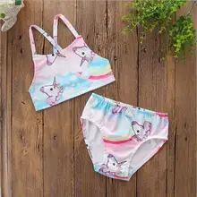 Быстросохнущий купальный костюм для малышей; купальник с единорогами для девочек; купальный костюм с милым рисунком; пляжная одежда