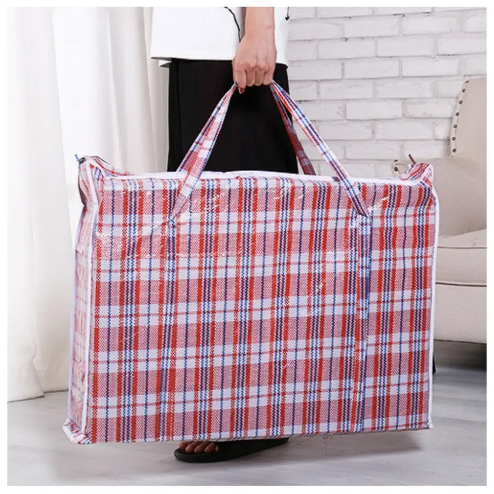 jumbo plastic checkered storage laundry shopping bolsas