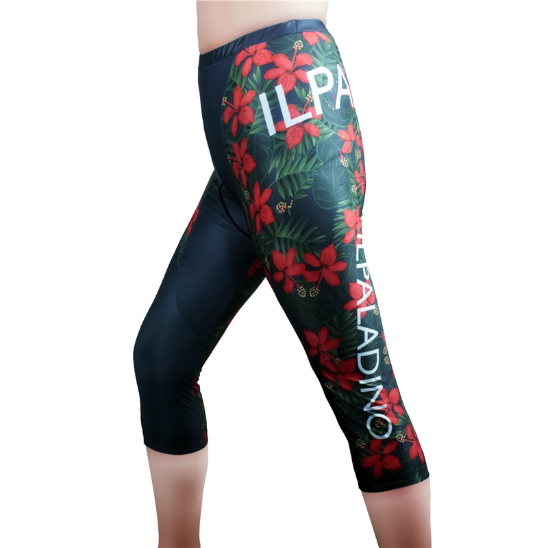 ILPALADINO Women Bike pants Cycling Gel 3D Padded Pants Tight 3/4 Capri Shorts Outdoor Sports Bicycle Clothing Cycling wear