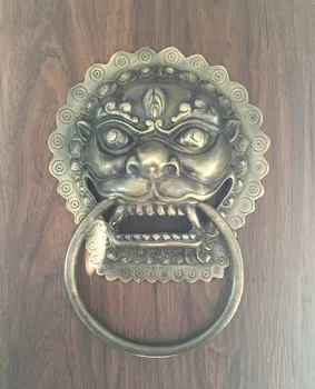 

Authentic! Chinese antique copperhandle Shoutou door knocker ring copper door handle handle Lion Head Knocker