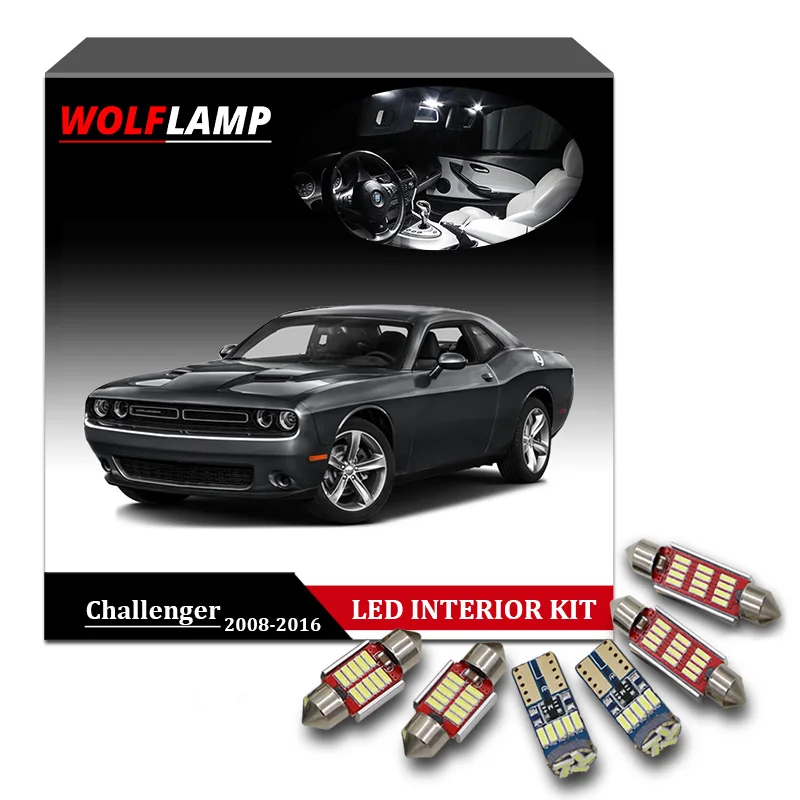 Us 13 22 37 Off Wolflamp 12pcs Super Bright White Led Interior Car Lights For 2008 2016 Dodge Challenger Map Light Dome Lamp License Plate Bulb In