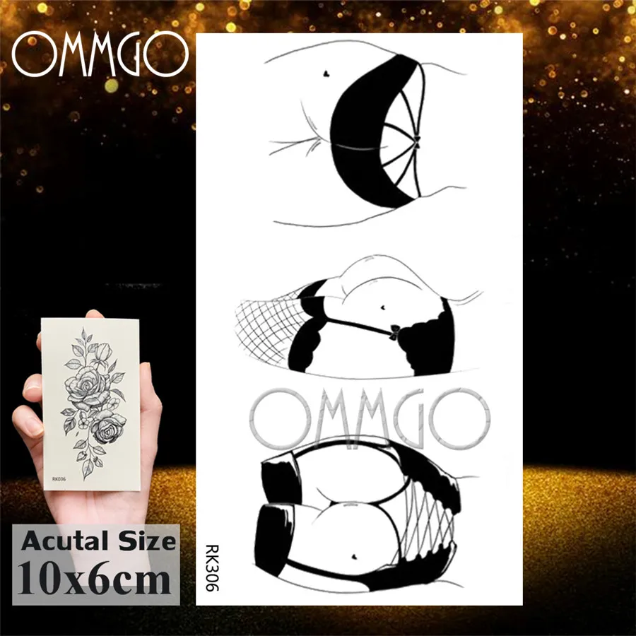 OMMGO любовь сексуальная девушка Временные татуировки стикер часть тела поддельные татуировки Косплей Пользовательские татуировки для