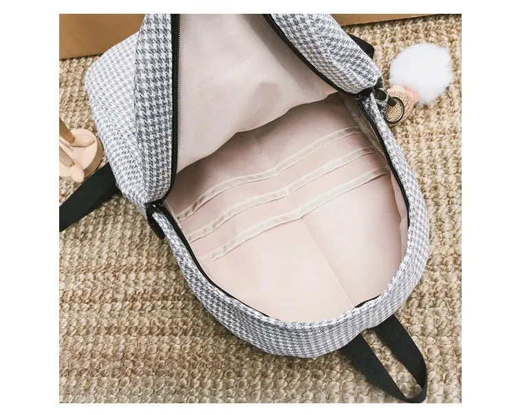 Подростков рюкзак модная одежда для девочек в клетку, в полоску, с Bagpack Для женщин Колледж неполная средняя школа студент-Подростковый Молодежные рюкзаку, Серый
