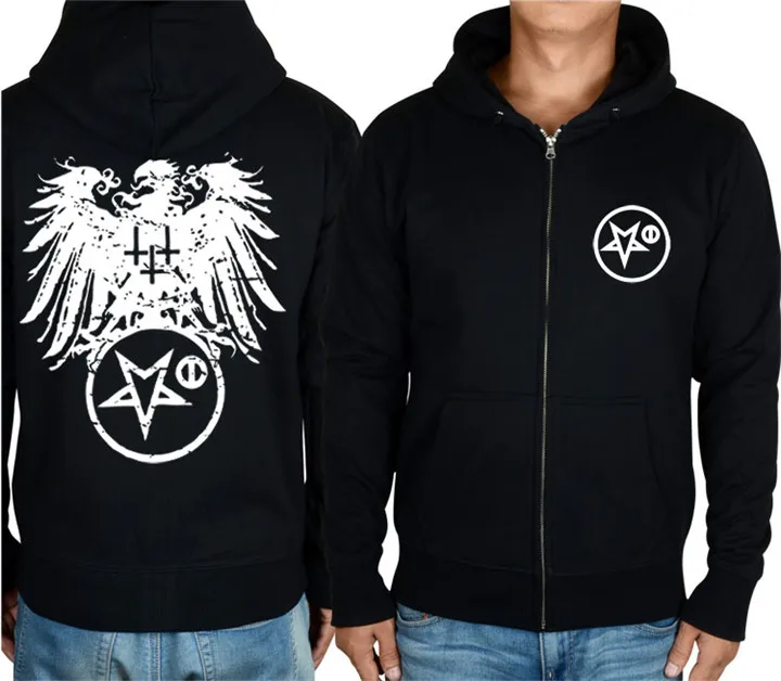 7 дизайнов на молнии Satanic warmaster хлопок рок черная толстовка куртка панк хардрок