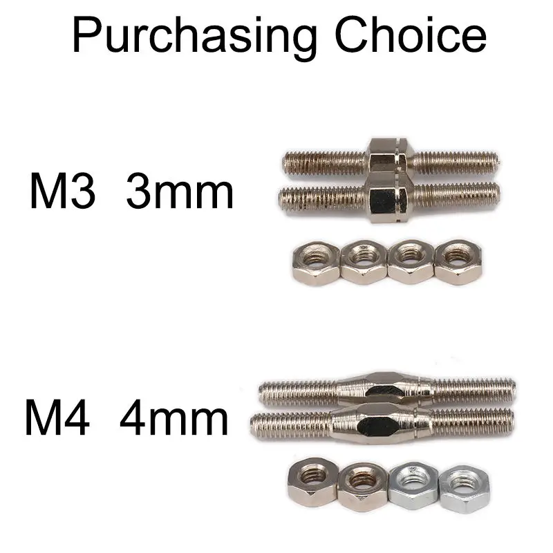 Серебряный Тяговый стержень тяга-толкатель M4 38,5 мм M3 26,5 мм#45 сталь для RC автомобилей багги грузовик часть HSP Axial Traxxas Himoto
