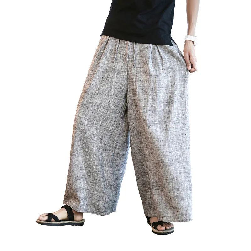 2019 Summer Men Pants Loose Cotton Linen Wide Leg Casual Pant Male Fashion Harem Trousers High Quality 2019 Summer Men Pants Loose Cotton Linen Wide Leg Casual Pant Male Fashion Harem Trousers High Quality