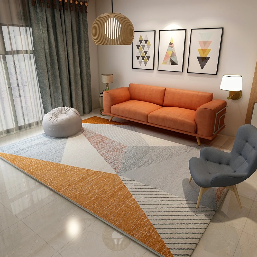 

Geometric Nordic Style Carpets For Living Room Big Size Polypropylene Bedroom Rugs Bedside Home Thicker Floor Mat Study Carpet