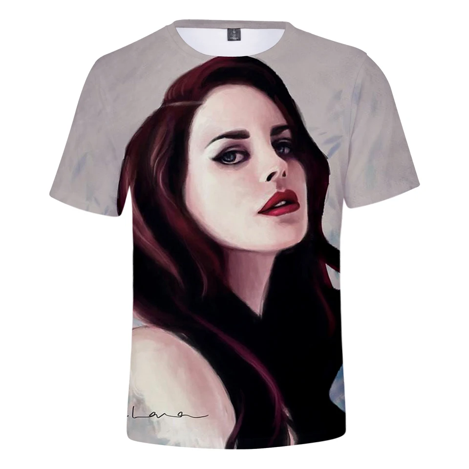 

Frdun Tommy 3D Print Lana Del Rey T-shirt O-neck Round Collar Soft Shirt Kpop Cute Girls Short Sleeve Casual Clothes 2018 New