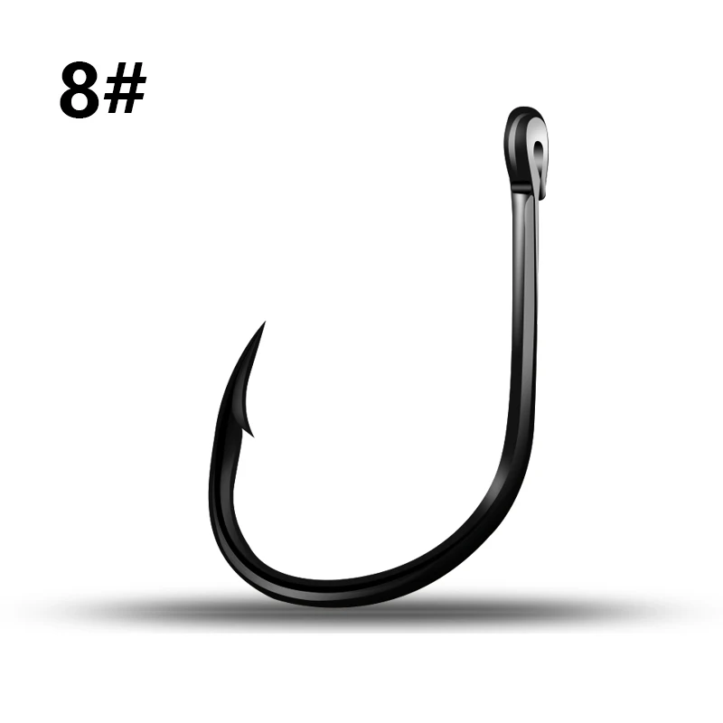 FISH KING 50-100PC/Lot High Carbon Steel Fishing Hooks Carp Fishing Barbed Hook Fishing Accessories Jig Head Peche Tackle