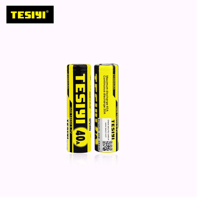 2 шт./компл. TESIYI ICR 18650 батарея 3,7 V 2100mah 40A желто-черный перезаряжаемый литий-ионный Vape электронные сигареты батареи питания