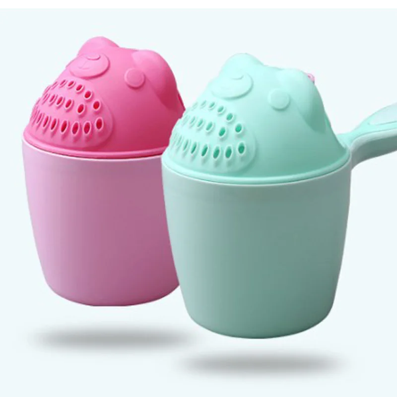 

Baby Shower Shampoo Cup Bath Water Kids Hair Spoon Cartoon Bear Bathing Scoop